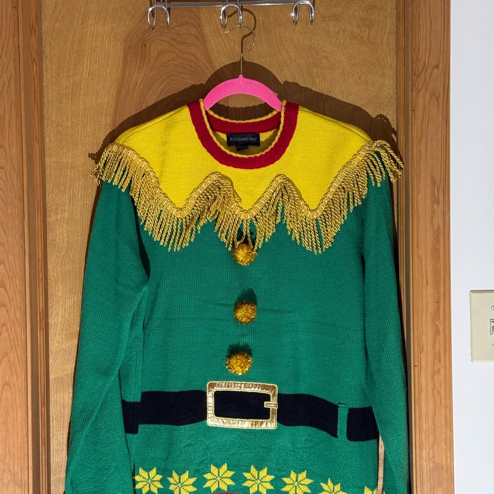 Green and Yellow Festive Sweater